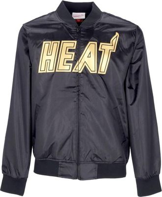 Mitchell & Ness Miami Heat Satijnen Jack NBA Collectie - Heren - Bomber jackets - Zwart - M - Satijn - Jassen