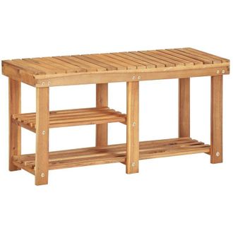 vidaXL Shoe Rack 90x32x46 cm Solid Acacia Wood vidaXL