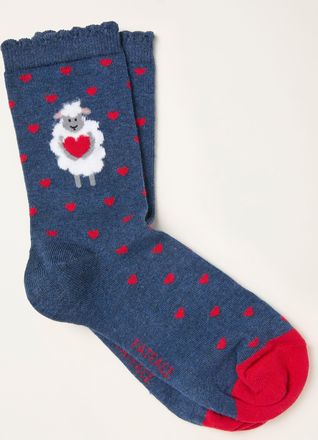Fat Face FatFace Navy Sheep Socks