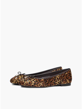 Tommy Hilfiger Womens Leopard-Print Calf Hair Ballet Flat - Cheetah Print - US 6.5 / EU 37