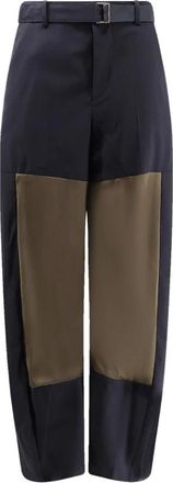 sacai Wool Suiting Pants - Dames - Wijde Broeken - Veelkleurig - M - Wol - Broeken