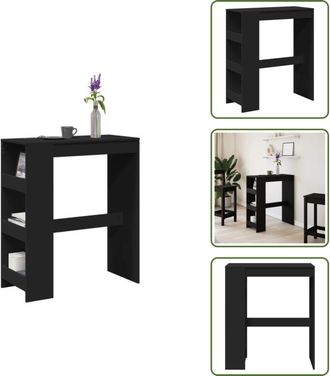 vidaXL The Living Store Tavolo Bar con Rastrelliera Nero 90x40x103,5 cm Multistrato - Tavolo bar con ripiano
