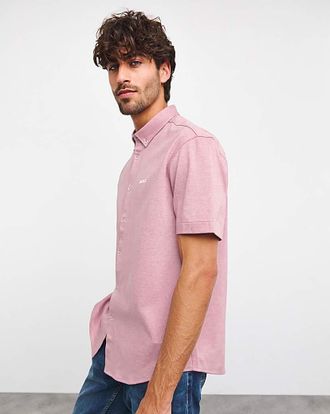 HUGO BOSS Classic Purple Short Sleeve Shirt