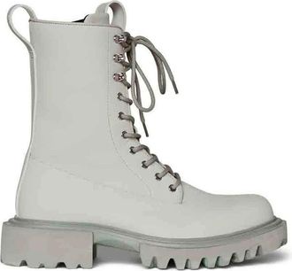 Rains Combat Boot - Dames - Veterlaarzen - Grijs - 39 EU - Leer - Schoenen