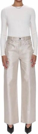 Pistola Denim Tate High Rise Bowed Wide Leg Jeans In Champagne Luster