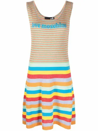 Love Moschino Gestreepte mini-jurk - Geel