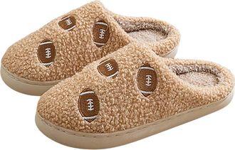 Generic WomenS Slippers Fluffy Anti-Slide Winter for Women Indoor House Closed Toe Plush Fleece Lined Flat Christmas Gifts for Women Men