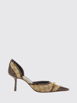 Gucci D&eacute;collet&eacute; Savoy in tessuto jacquard GG con borchie e tacco a spillo