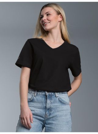 Trigema T-Shirt TRIGEMA TRIGEMA V-Shirt aus 100% Bio-Baumwolle (kbA), Damen, Gr. XXL, schwarz (schwarz, c2c), 100% Baumwolle (Bio-Baumwolle kbA), Basic, Shirt