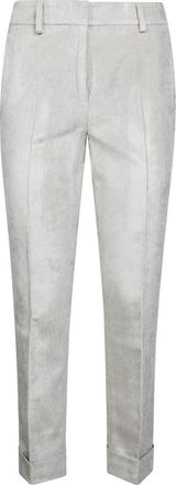 Incotex Pantalone Velluto Lucido - Dames - Vrijetijds broeken - Beige - S - Katoen - Broeken