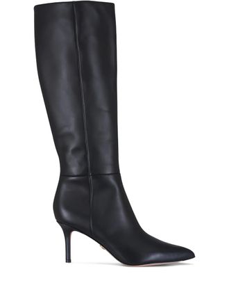 Veronica Beard 70mm Lisa pointed stiletto boots - women - Calf Leather/Fabric/Calf Leather - 10 - Black