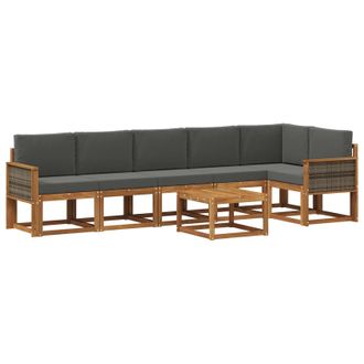 vidaXL Conjunto De Sof&aacute;s De Exterior 7 Pcs Natural Y Antracita Vidaxl