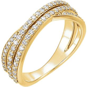 Pompeii3 3/4ct Diamond Multi Row Wide Right Hand Ring 10k White or Yellow Gold