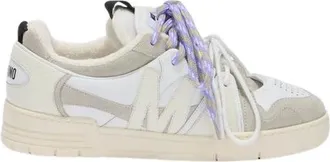 Moschino Schoenen, Heren, Wit, 45 EU, Leer, Sneakers van Kalfsleer en Su&egrave;de
