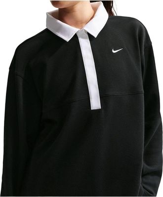 Nike (WMNS) Nike Sportswear Oversized Polo Black White IF0357-010