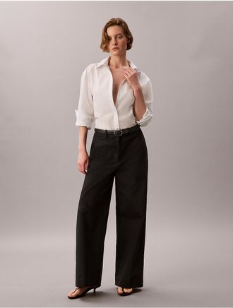 Calvin Klein Jeans Calvin Klein Womens Chino Wide Leg Pants - Black - 10