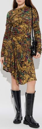 Ganni Draped Dress, Womens, Multicolour