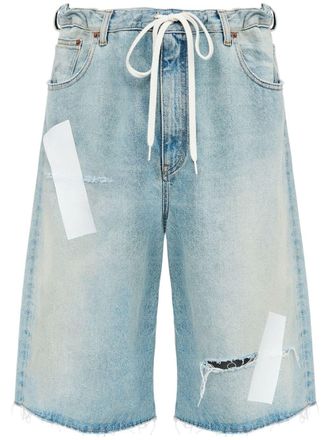 Maison Margiela logo-patch shorts - Blue