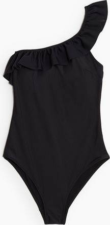 H&M One-Shoulder-Badeanzug mit wattierten Cups - Schwarz