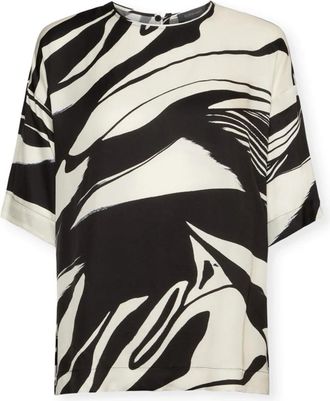 Elena Miro Geprinte blouse van viscose twill - Dames - Blouses - Zwart - XS - Overhemden