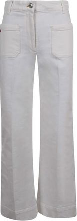 Victoria Beckham Alina Flared Jeans - Dames - Wijde Broeken - Wit - M - Broeken