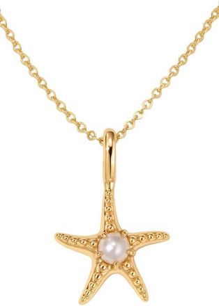 Made by Mary Starfish Charm Necklace in Gold Vermeil at Nordstrom, Size 16