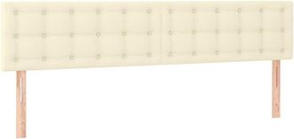 vidaXL Cabecero Con Led Cuero Sint&eacute;tico Color Crema 180x5x78/88 Cm Vidaxl