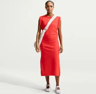 Nike Womens Nike Sportswear Chill Terry Oversized Dress in Red | IF0567-696