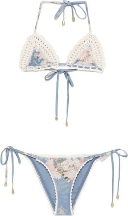 Zimmermann Bikini met bloemenprint - Blauw