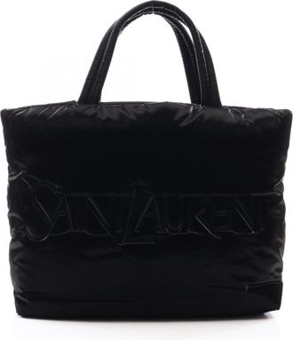 Saint Laurent Black Nylon Handbag Tote Bag (Pre-Owned)