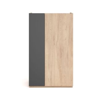 HERDASA Zapatero de melamina roble claro puerta grafito 122x70x35 cm