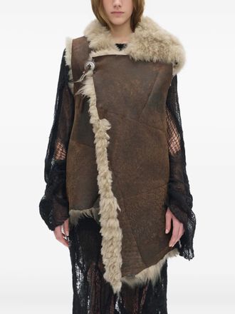 Ann Demeulemeester Aleid shearling-collar gilet - women - Sheep Skin/Shearling/Sheepskin - S - Brown