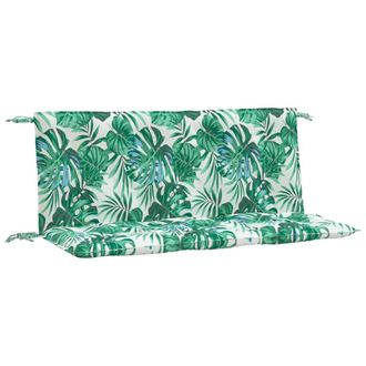 vidaXL Cojines Banco Jard&iacute;n 2 Uds Tela Estampado De Hojas 120x50x7 Cm Vidaxl