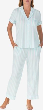 Kate Spade New York print crop pajamas in Aqua Stripe at Nordstrom, Size X-Small