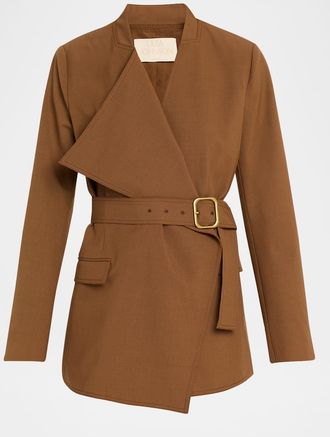 Ulla Johnson Zehra Draped Blazer Jacket With Belt