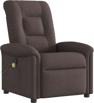vidaXL Vidaxl - Sillón de masaje reclinable de tela marrón oscuro