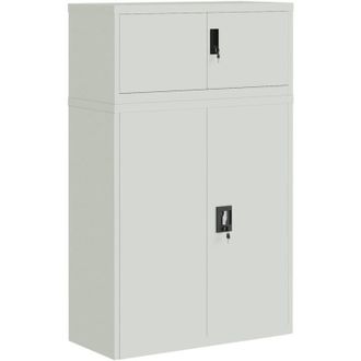 vidaXL File Cabinet Light Grey 90x40x145 cm Steel Vidaxl