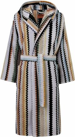 Missoni Home Long Curt Chevron Cotton Terry Hooded Bathrobe in Black at Nordstrom, Size X-Large