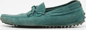 Tod's Tods Green Suede Gommino Slip On Loafers
