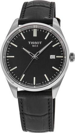 Tissot PR 100 Quartz 40mm Black Dial Leather Strap Mens Watch T150.410.16.051.00
