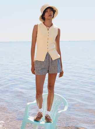 Twik Womens A-line linen-blend short