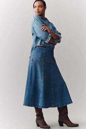 Maeve Waisted Denim Maxi Skirt