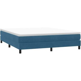 vidaXL Cama Box Spring Sin Colch&oacute;n Terciopelo Azul Oscuro 180x220 Cm Vidaxl