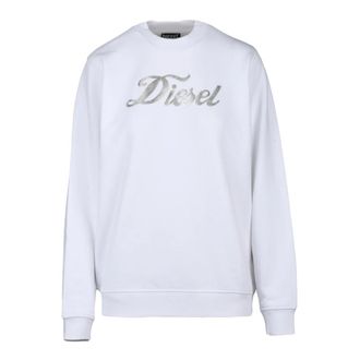 Diesel Felpa - Dames - Sweatshirts - Wit - L - Katoen - Hoodies & sweatvesten