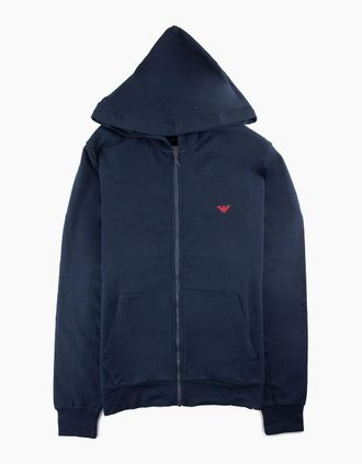 Emporio Armani Mens Ea7 Loungewear Zip Up Hooded Sweater Marine - Navy - Size: Regular/36