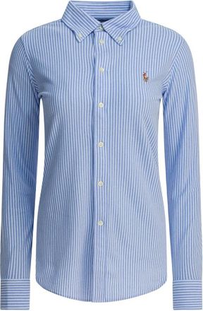 Polo Ralph Lauren Shirts, female, Blue, L, Striped Oxford Shirt