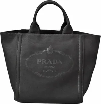 Prada Black Canvas Tote Bag (Pre-Owned)