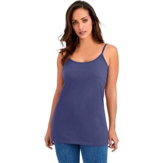 Jessica London Stretch Cotton Cami in Deep Dusk at Nordstrom, Size 12