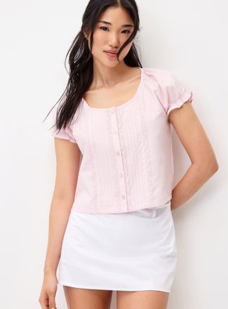 Twik Womens Scoop-neck babydoll blouse