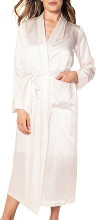 Petite Plume Silk Robe in White at Nordstrom, Size X-Small
